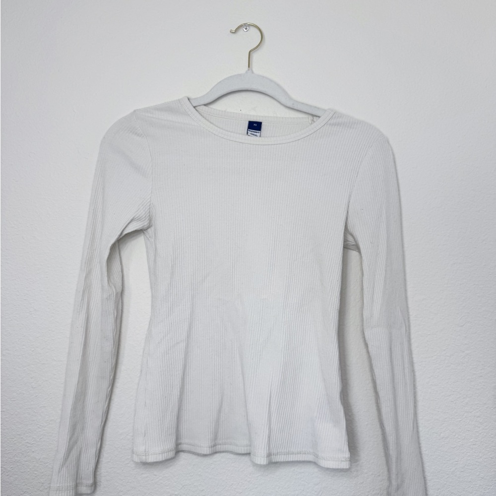 Old Navy white ribbed long sleeve
